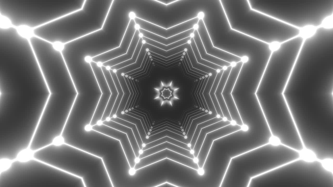 Abstract Glowing Geometric Tunnel