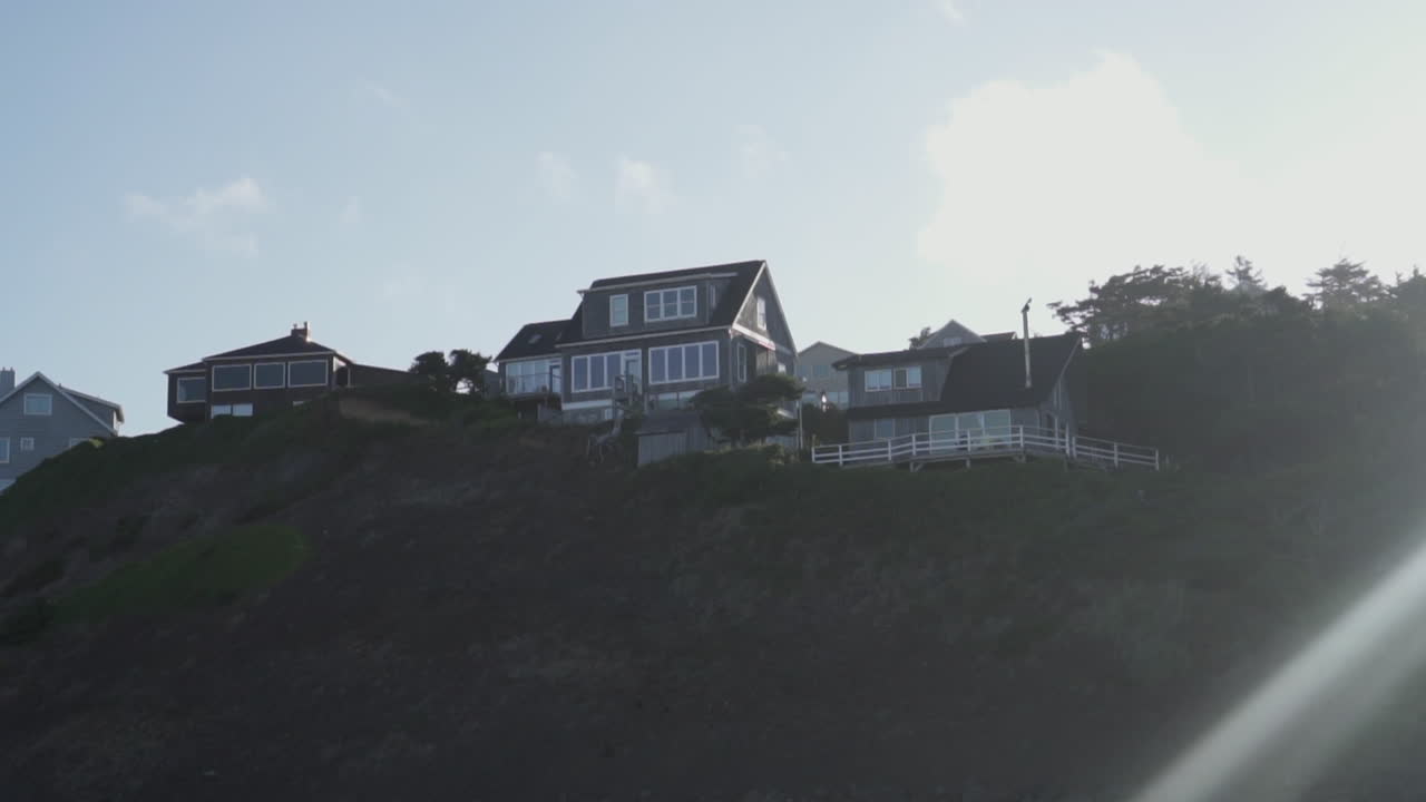 Beach front house on a hill side
