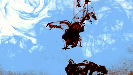 tinta abstracta esparcida bajo el agua