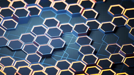 metallic hexagon material background, 3d rendering.