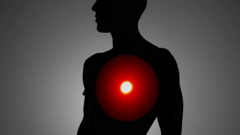 silhouette of a person with highlighted chest area