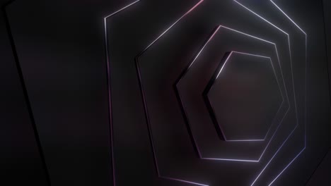 abstract hexagonal neon tunnel background