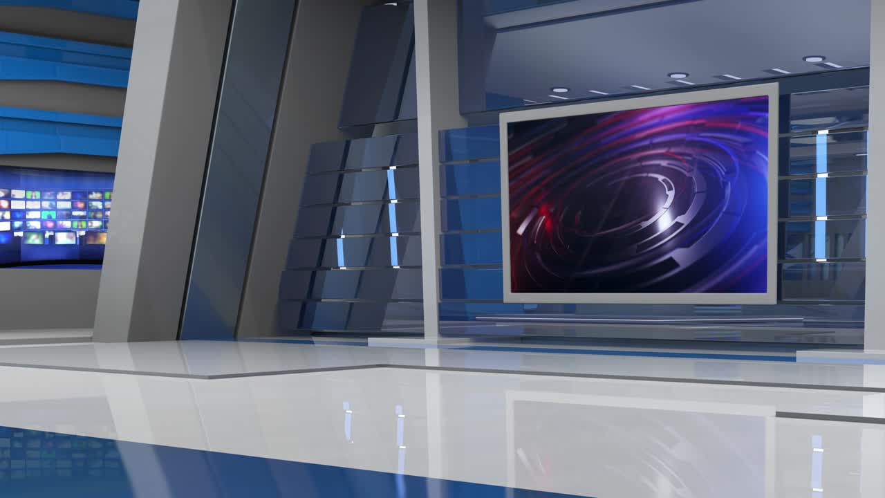 3D Virtual News Studio Background Loop