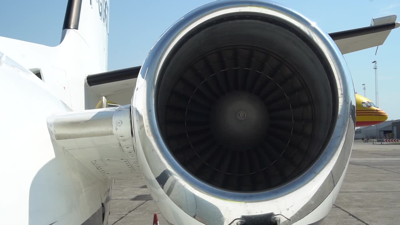 Jet engine on a small private jet. A Cessna Citation II with Pratt and Whitney Canada JT15D