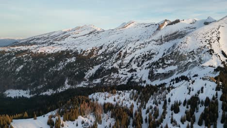 Amden-Weesen-Switzerland-wide-reverse-flight-of-golden-hour-in-the-Alps