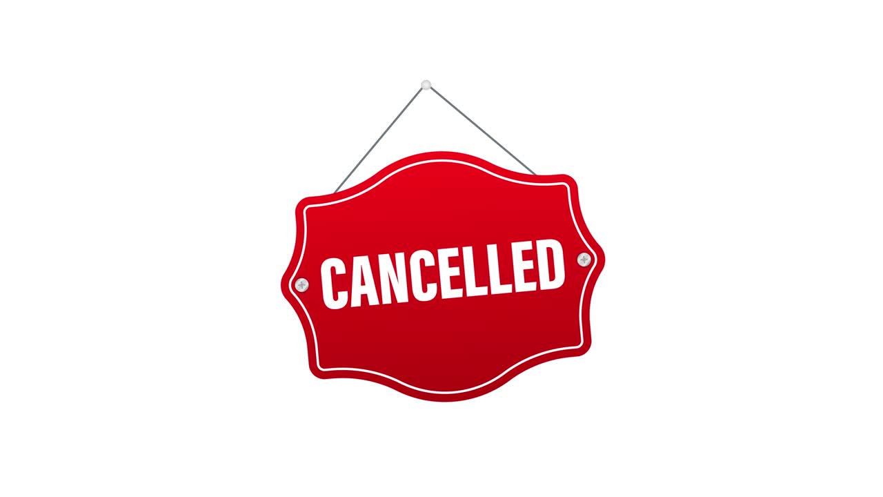 Illustration with red cancelled. Red textured illustration. Motion graphics.