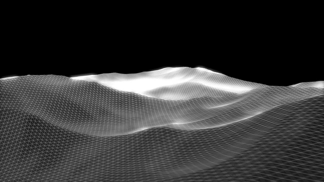 sfondo geometrico astratto con paesaggio digitale in movimento o onde.