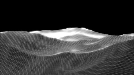 fondo geométrico abstracto con paisaje digital en movimiento o ondas.