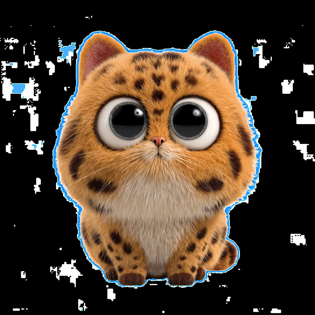Adorable fluffy cartoon cat animation isolated asset, transparent 4K video, alpha channel, ProRes