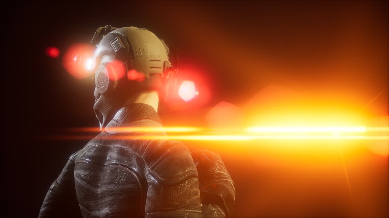 mujer joven cyberpunk, estilo futurista