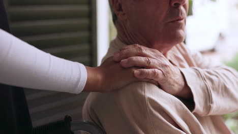 old man in wheelchair, caregiver