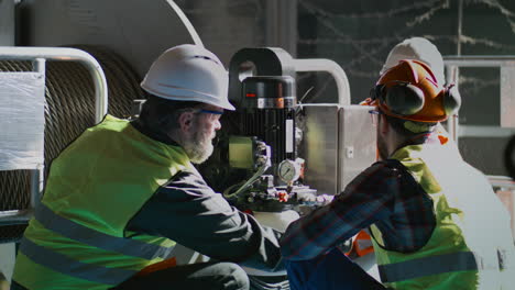 industrial maintenance team working on machinery