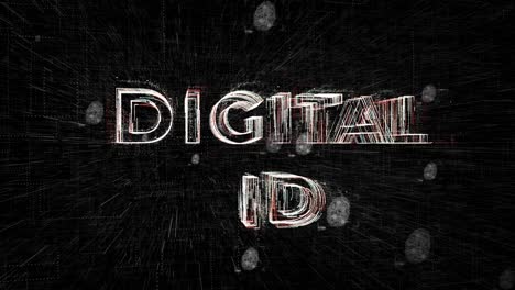 Digitales-ID-Logo-Mit-Schwarzem-Hintergrund-Und-Menschlichem-Fingerabdruck,-Elektronische-Darstellung-Personenbezogener-Daten