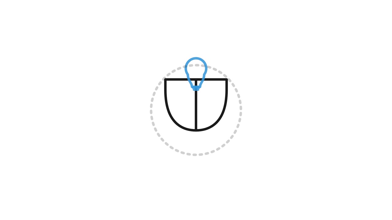 Minimalist Animation of a Growing Lightbulb Icon