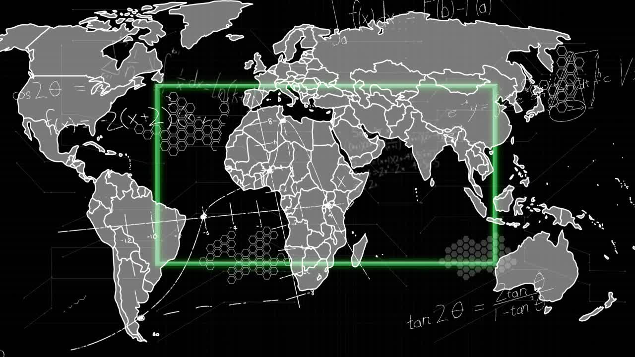 세계 지도를 통해 데이터 처리의 애니메이션