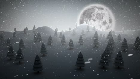 Christmas-trees-on-a-snowy-landscape