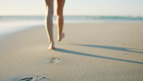 feet, walking and on beach to relax