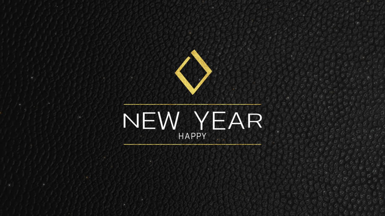 블랙 패턴에 골드 라인과 다이아몬드가 있는 새해 복 많이 받으세요