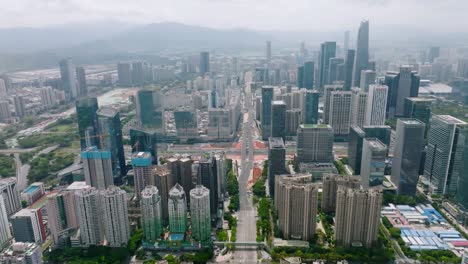 aerial view of skyline in shenzhen city cbd at daytime in china