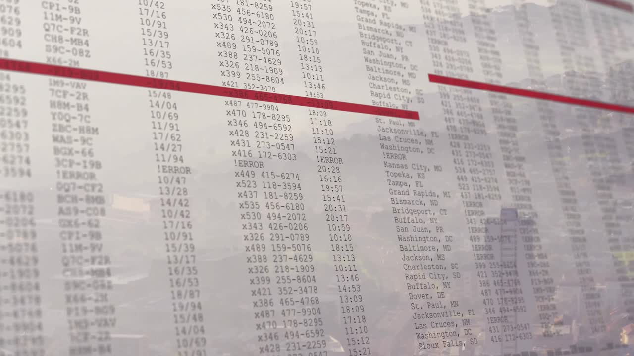 animación del procesamiento de datos sobre el paisaje urbano