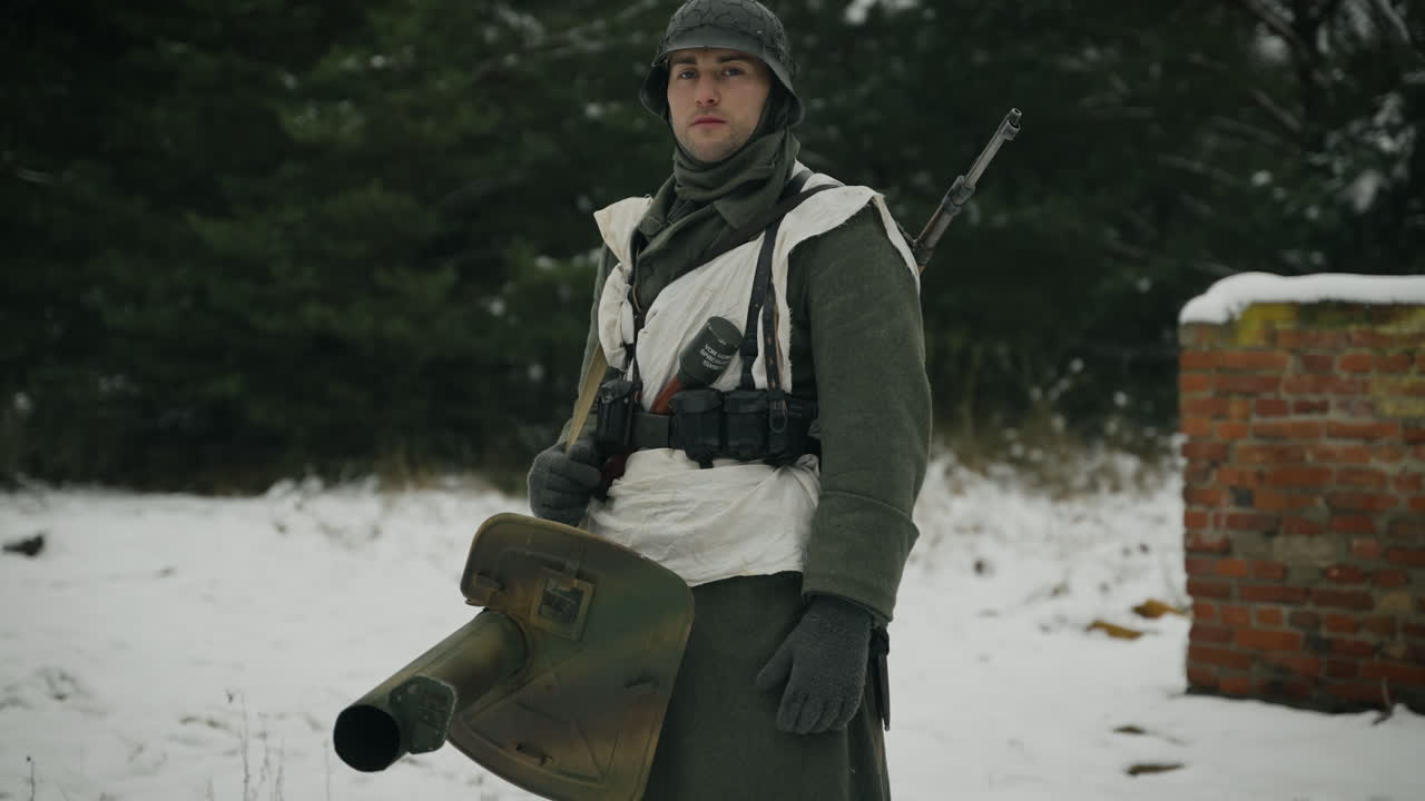 WWII German Soldier in Winter Uniform