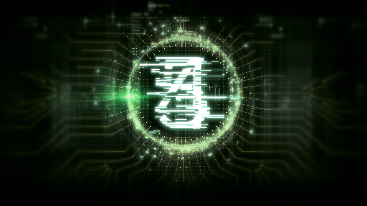 Futuristic countdown timer animation from 10 to 0 seconds for video and film projects, featuring sleek digital effects, dynamic transitions, and high-tech visual elements