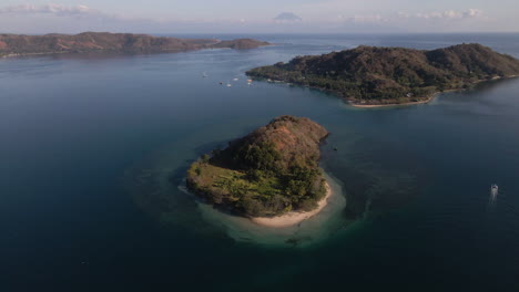 aerial view of famous touristic island of lombok in west nusa tenggara, indonesia