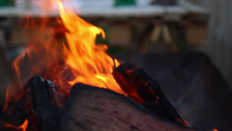 meat being flame grilled and cooked on an outdoor barbecue in an evening setting