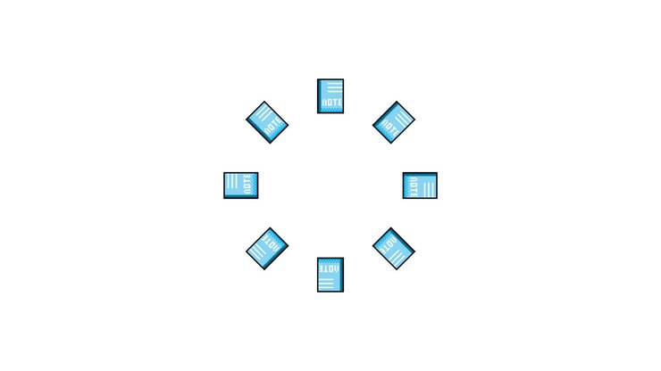 Pixel Art Note Spinning Circle Animated Overlay Transparent 30fps (2)