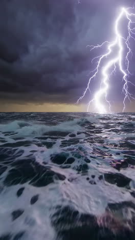 stormy ocean at night