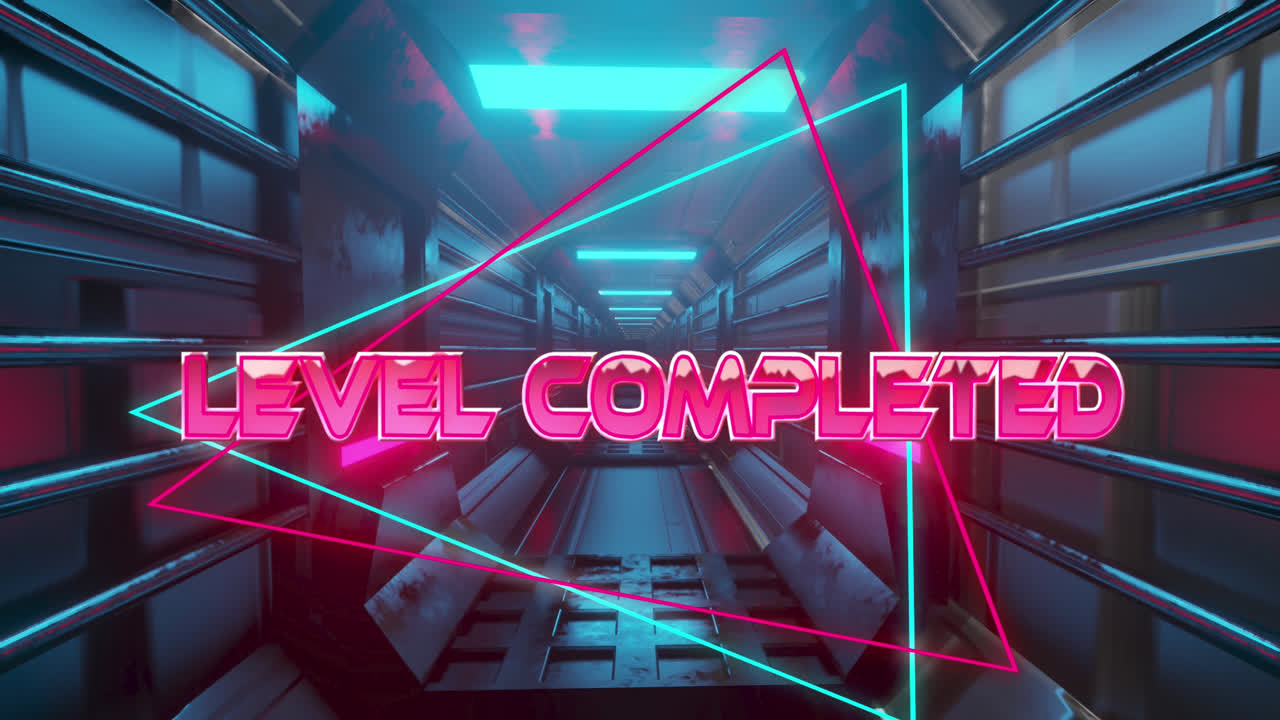 디지털 터널을 통해 완성된 텍스트의 애니메이션