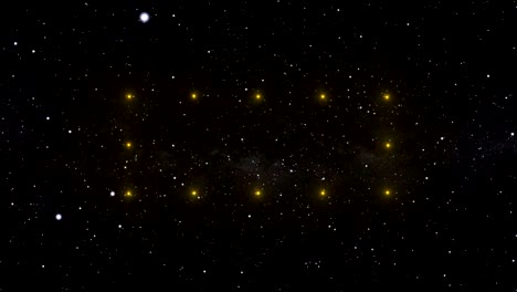 4k star field with flare light frame in the center. motion graphic and animation background.