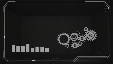 bar graph and cog wheels