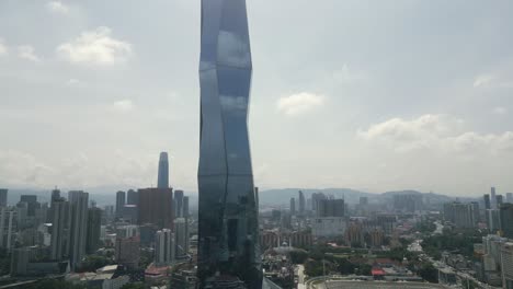 panoramic of merdeka 118 skyscraper and kuala lumpur business city center aerial view at daylight