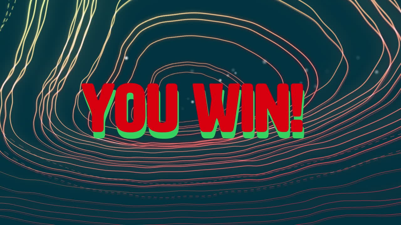 파란색 배경의 지형에 대항하여 텍스트를 이기는 디지털 애니메이션