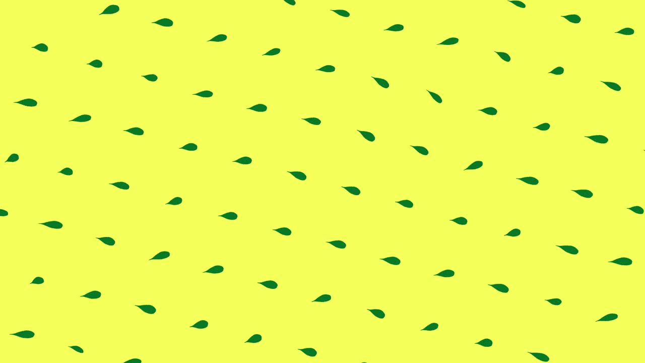 희미한 노란색 배경에 추상적인 초록색 잎 패턴