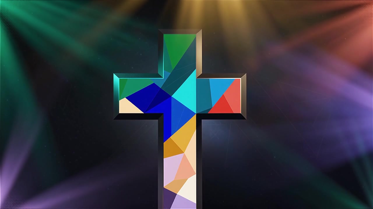 Cruz Cristiana con Luz Celestial, Fondo para Adoración.