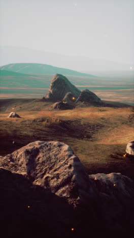 rocky landscape with grass