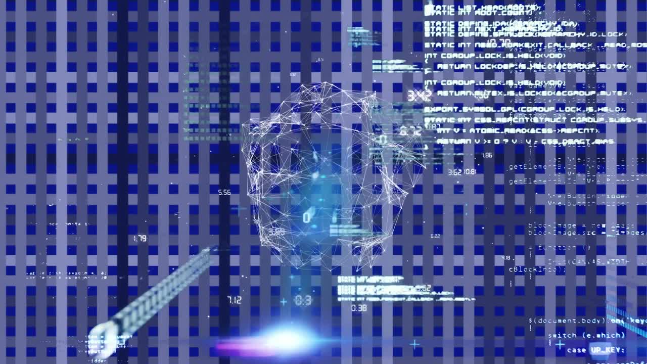 패턴 위의 데이터 처리와 함께 지구의 애니메이션