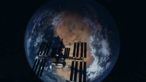 estación espacial internacional en el espacio ultraterrestre sobre la órbita del planeta tierra