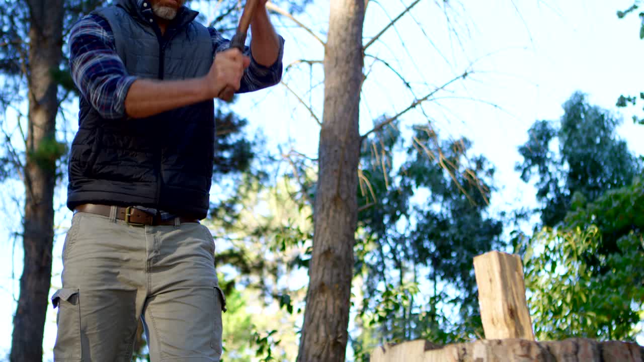 ⁇ 은 날에 도끼로 나무를  ⁇ 는 남자 4k