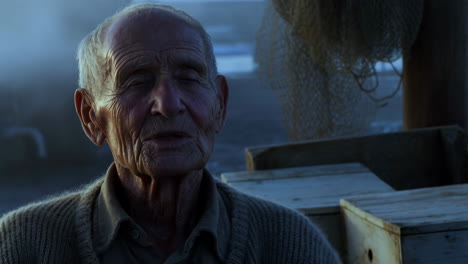 portrait of an elderly man with a weathered face