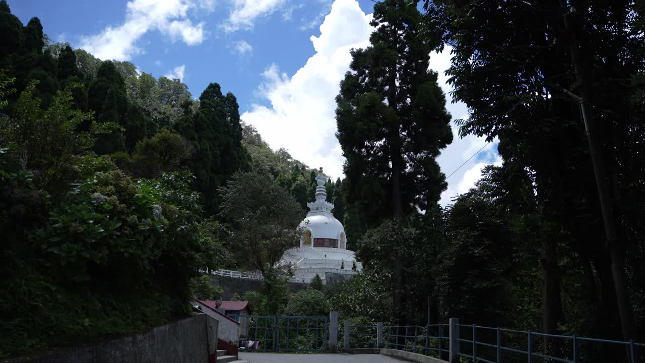 Peace Pagoda in Darjeeling is one of the Buddhist religious sites and tourist destinations