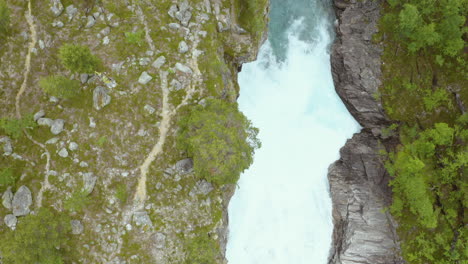 foamy waterscape of stryneelva river in strynedalen valley in stryn, vestland county, norway