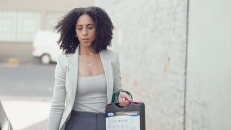 car, emergency and woman with stress in the road