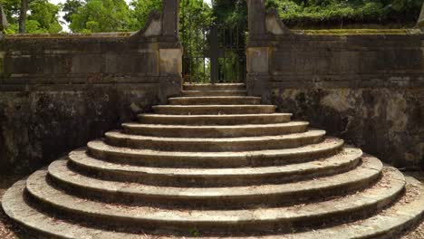 oval stairs in botanical garden of the university of coimbra