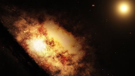 una galaxia misteriosa girando con una luz brillante en el gran universo