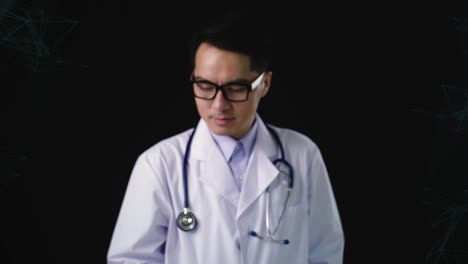 doctor displaying a holographic brain