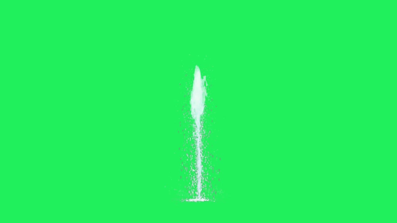 Acqua bianca realistica di mini fontane con sfondo green screen.