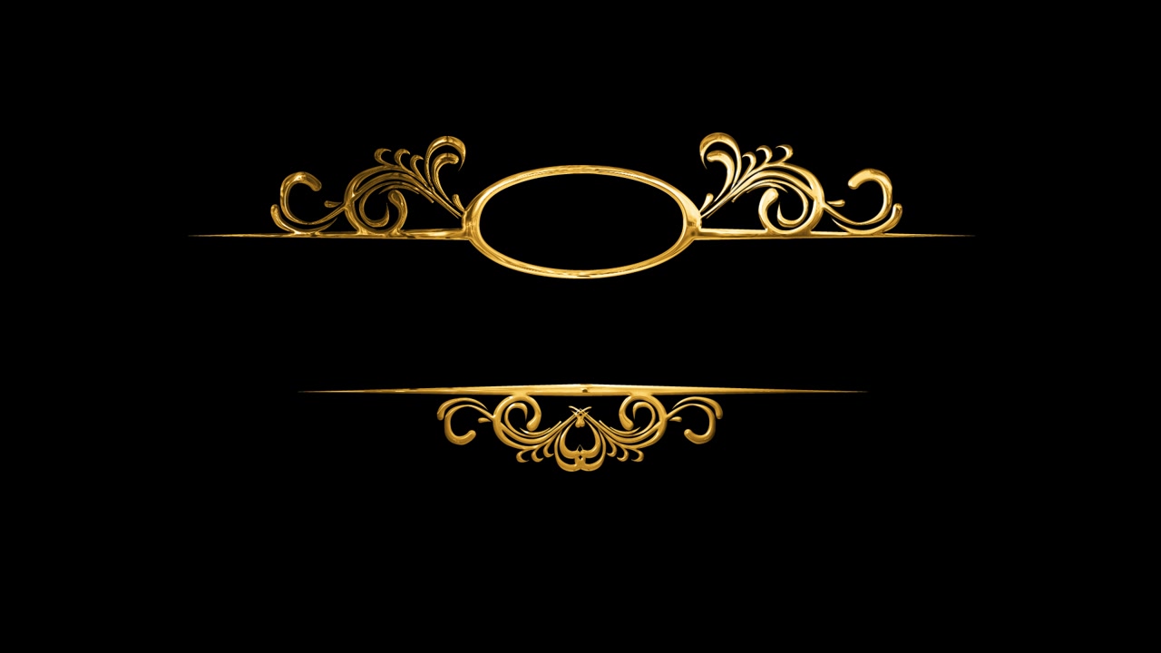 Elegant Golden Ornamental Frame Animation on Black Background